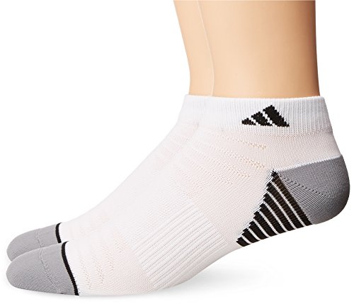 adidas Men's Superlite Speed Mesh Low Cut Socks (2 Pack), White/Black/Light Onyx, Large