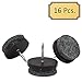 Desunia 7/8inches Dia. Heavy Duty Felt Nail-on Slider Glide Pads for Chairs, Stools, & Tables - Furniture Slides Like Magic -Tile & Hard Wood Floor Protector - Espresso - 16 pcs.
