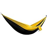 ASOBIMONO Camping Hammock, Ultra-Lightweight Portable Double Nylon Parachute with Tree Straps for Backpacking Travel, Hiking, Beach, Yard, US Stock
