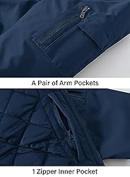 BGOWATU Men's Jacket Windproof Quilted Bomber