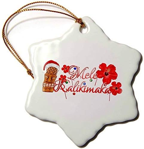 Hawaiian Mele Kalikimaka Merry Christmas and Santa Claus Tiki Statue Christmas Ornaments Ceramic Christmas Tree Decoration Xmas Gifts