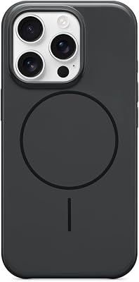 Coque pour iPhone 16 Pro – Compatible MagSafe, Revêtement Protecteur Anti-Rayures, Design Fin, revêtement intérieur en Microfibre – Noir obscur