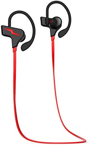 Bluetooth Headphones, SIGERUITE Best Wireless Sports Earphones w/ Mic IPX7 Waterproof HD Stereo Sweatproof In Ear Earbuds for Gym Running Workout 10 Hour Battery Noise Cancelling Headset (red)