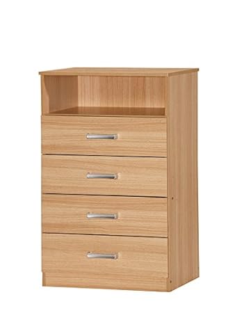 Comfy Living Chest Drawers Oak Effect Finish Top Shelf Amazon Co