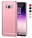 Galaxy S8 Plus Case, CANSHN 3 in 1 Ultra Thin and Slim Hard Case Coated Non Slip Matte Surface with Electroplate Frame for Samsung Galaxy S8 Case Plus (6.2'')(2017) - Rose Gold