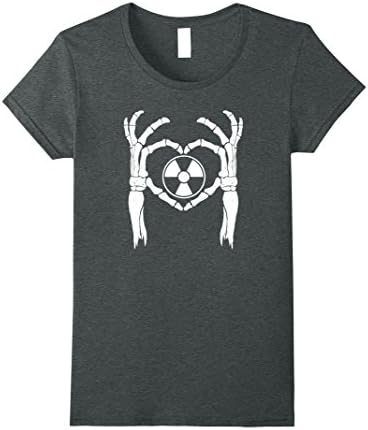 Womens RADIOLOGY RAD TECH SKELETON LOVE, RT Rad Tech Heart Shirt Small Dark Heather