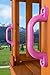 Plastic Playset Safety Handles, Pink | One Pair | Compatible with Most Wooden Swing Sets | Hardware Included | Easy to Install | DIY Playground | Kids Play Set Accessory | Backyard Swingset