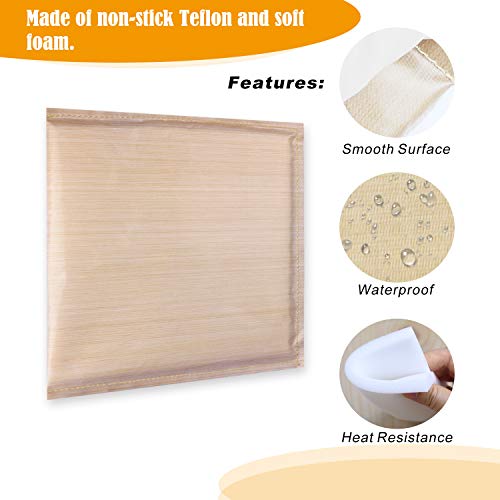 Heat Press Pillow NODDWAY Beige Heat Transfer Pillow Set with 4PCS Non-Stick Teflon Pressing Pillow, 1PCS Heat Resistant Tape for Heat Press Printing and Vinyl Projects.