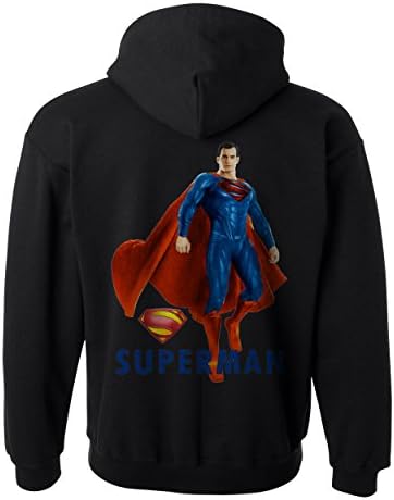 X Exchange Fashion Superman Comics Marbled Logo Men's Black Hoodie (L)