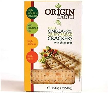 (8 PACK) - Origin Earth Omega 3 &amp; Chia Seed Cracker| 150 g |8 PACK - SUPER SAVER - SAVE MONEY