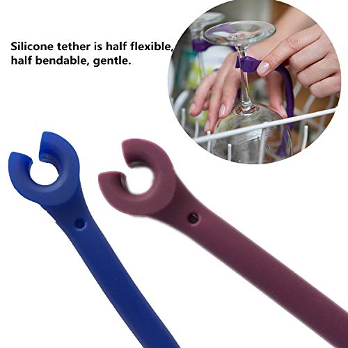 image for 4 Pack Silicone Stemware Saver Flexible Stemware Holder Dishwasher Win