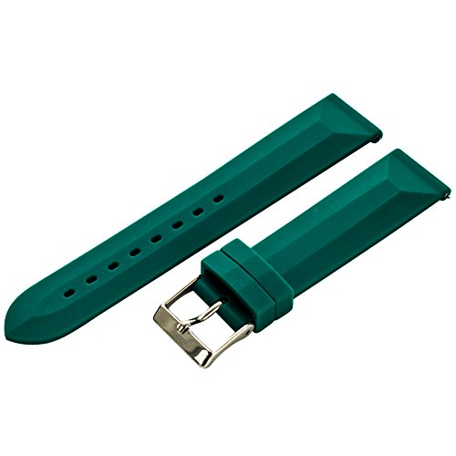 Clockwork Synergy 22mm Hunter Green 2 Piece Ss Divers Silicone Quick Release Watch Band