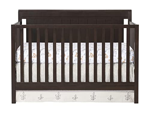 Oxford Baby Lazio 4-in-1 Convertible Baby Crib, Espresso Brown, GreenGuard Gold…