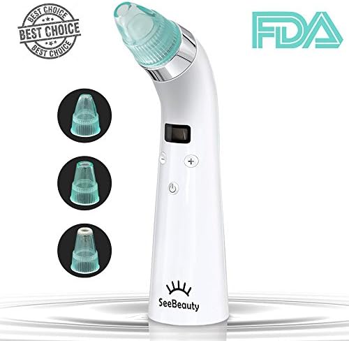 Blackhead Remover Vacuum, Electric Pore Cleaner Removal Extractor Tool Device Comedo Vacuum Suction Microdermabrasion Machine Beauty Device with LED Display for Facial Skin Treatment 2018 UPGRADED
