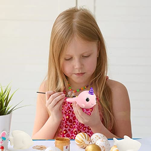 LovesTown Squishy Making Kit, 5 PCS DIY Squishies Ocean Animal Squishies Slow Rising Jumbo Animal Paint Your Own Squishies for Birthday Gifts