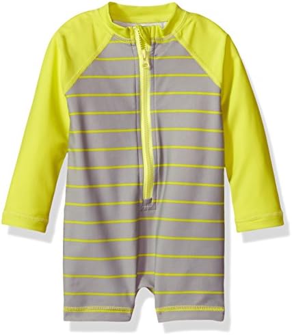 Tea Collection Baby Boys' Squeaky Beach Rash Guard 1-Pc, Storm Grey, 12_18