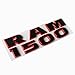 Yoaoo 2x OEM Black Ram 1500 Emblem Badge 3D Emblem Decals Nameplates Flat Letter Matte Red Frame