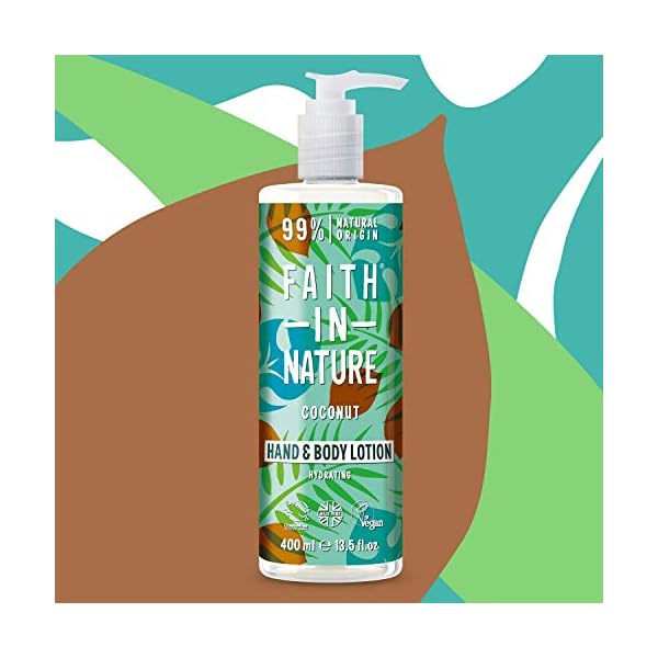 Faith In Nature Natural Coconut Hand and Body Lotion, Hydrating, Vegan and Cruelty Free, No SLS or Parabens, 400 ml