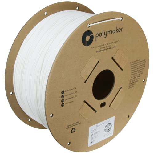 PolyTerra Matte PLA 1.75mm White, 3kg - 3D Printer Filament for Most Printers