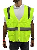XXL / Ansi Class 2 High Visibility Safety Vest: Solid Lime Front/ Mesh Back