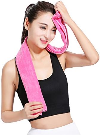Tan home 2pcs Solid color Sport Fashion Towel 12 "x39" - Ball Games Yoga Climbing Swimming Kitchen Gym Essential- Microfiber Face Towel Super Soft Sweat Towel (rose red)