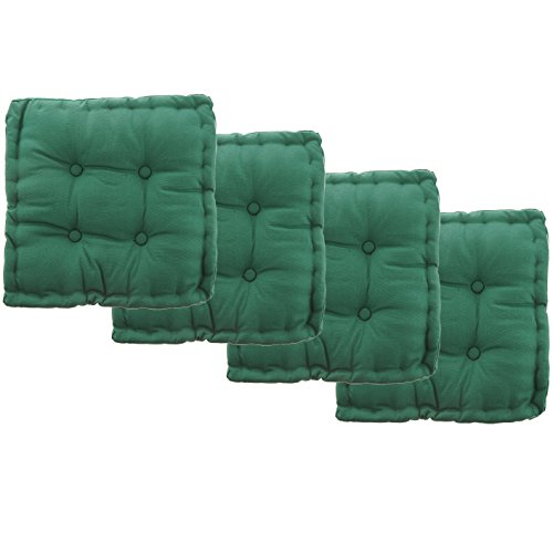 White Dove Chair Pads - Cotton Canvas - Value 4 Pack - Fits 16" Chair - XL Futon - Classic Design, by Unity (Green) - Thumbnail 5