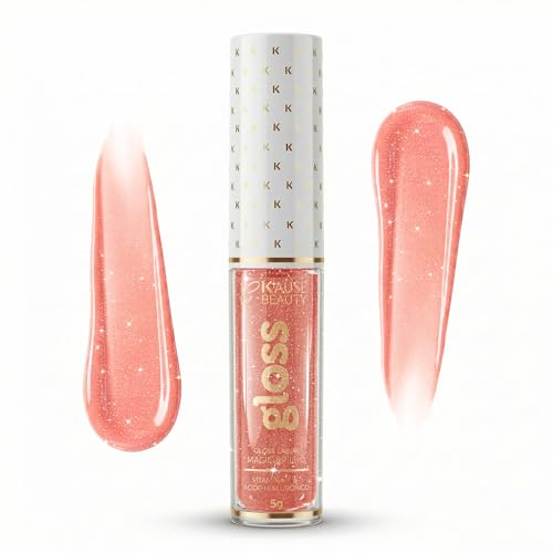 Gloss Labial Cristal Clear Kause Be | Brilho Natural com Ácido Hialurônico e Vitamina E | Hidratante, Textura Confortável e Não Pegajosa | Pode Usar Sozinho ou Sobre Batom (Nude Seduction -)