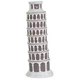 Westland Giftware Magnetic Ceramic Salt and Pepper Shaker Set, Mwah Leaning Tower of Pisa, 5-Inch, Set of 2