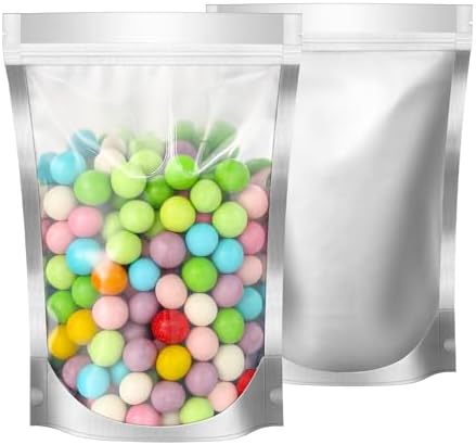 ZNCMRR 100PCS Resealable Mylar Bags for Food Storage,