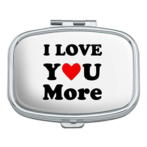 I Love You More with Heart Rectangle Pill Case Trinket Gift Box