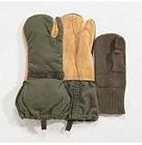 GI. Leather Trigger Finger Mittens (Large)