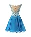 FNKS Women's Straps Lace Bodice Short Prom Gown Homecoming Party Dress