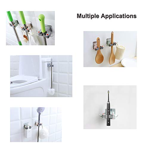 image for ADMA Mop Broom Holder Wall Mount Organizer,Mop Broom Hanger Gripper,Ha