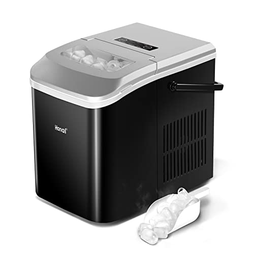 WANAI Portable Ice Maker,26.5 lbs/24H,2 Sizes,Self-Cleaning Ice Machine  with Ice Scoop and Basket,9 Cubes Ready in 8 Mins