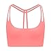 Queenie Ke Women's Light Support Cross Back Wirefree Pad Yoga Sports Bra Size S Color Pink