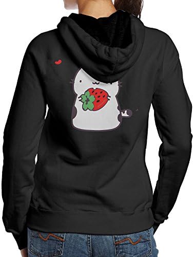 SBPZEB Cute Cat And Strawberry Gym Women's Hooded Sweatshirt S Black
