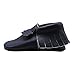 Mejale Baby Soft Soled Leather Moccasin Tassel Slip-on Newborn Infant Toddler Shoes Pre-walker(24-36 mo/6.3in, Navy Blue)