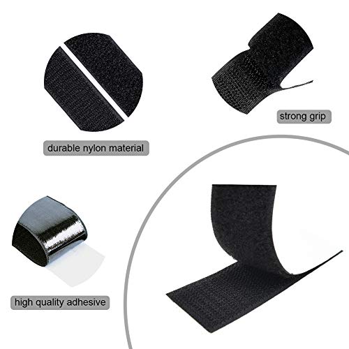 Self Adhesive Hook and Loop, 14PCS Sticky Back Tape Double Sided Strong Fastener Heavy Duty Interlocking Mounting Tape for Home Office Use(1.2x4inch)Â 