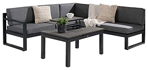 Möbel Jack Gartengarnitur Gartenlounge Sitzgruppe Gartengruppe Set | 3-teilig | Aluminium | Anthrazit | Grau | Mit… – Bild 5