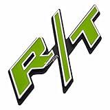 zorratin Chrome Trim Green R/T RT Side Fender Trunk Emblem Badge w/Sticker for Dodge Challenger Charger Avenger SRT