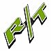 zorratin Chrome Trim Green R/T RT Side Fender Trunk Emblem Badge w/Sticker for Dodge Challenger Charger Avenger SRT