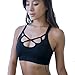 Helisopus Women's Strappy Crisscross Back Support Yoga Gym Sports Bra Tops Black