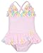 Little Me Baby Girls' One Piece Ruffle Swimsuit, Pink Stripe, 18 Months