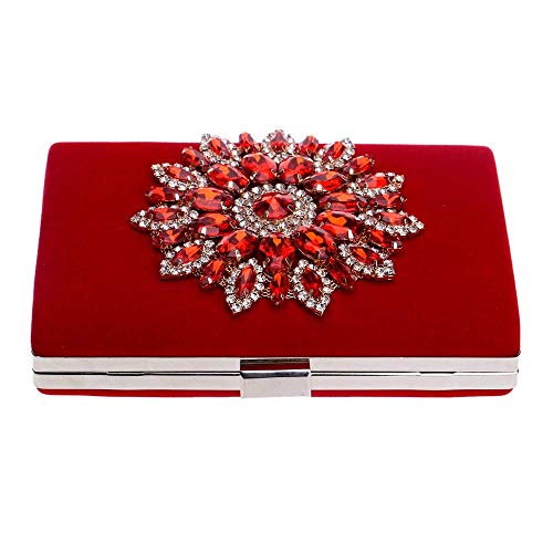 YOUTO Evening Party Clutch Bags Night Party Bags Rhinestone Flower Women's Clutches Evening Bag Clutch Purse Bags Special Occasion Evening Handbags Evening Clutches Purses - Thumbnail 6