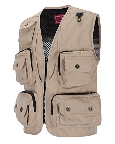 KTWOLEN Weste Herren Outdoor Anglerweste mit 15 Taschen Jagdweste Leicht Arbeitsweste Atmungsaktiv Freizeitweste für… – Bild 3