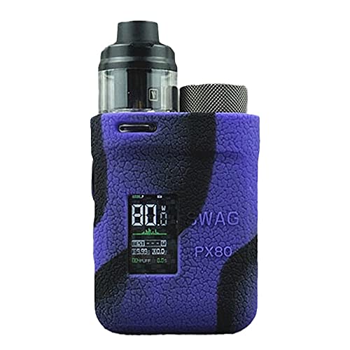RUIYITECH Swag PX80 Case, Modshield for Vaporesso Swag PX80 Protective Silicone Case Skin Cover Sleeves (Black Purple)