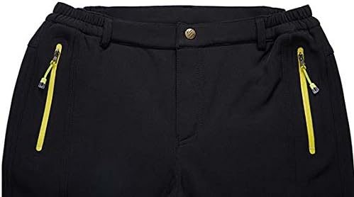Mens Fleece Lined Thermal Pants Water Repellent Hiking Sking Softshell Pants Outdoor Sports