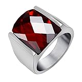 FANSING Jewelry Imitation Agate Stainless Steel Rings for Mens Size 11