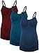 HOFISH Women's Breast Feeding, Maternity Nursing Cami with Build, Pads Shelf-Bra Top: 3Pack(Red Wine-Sky Blue Navy Blue) A, Large
