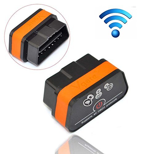 iKKEGOL iCar 2 Mini OBD2 OBD II WiFi Car Diagnostic Scan Tool for IOS iPhone iPad PC with Switch Auto Sleep(Black+Orange)